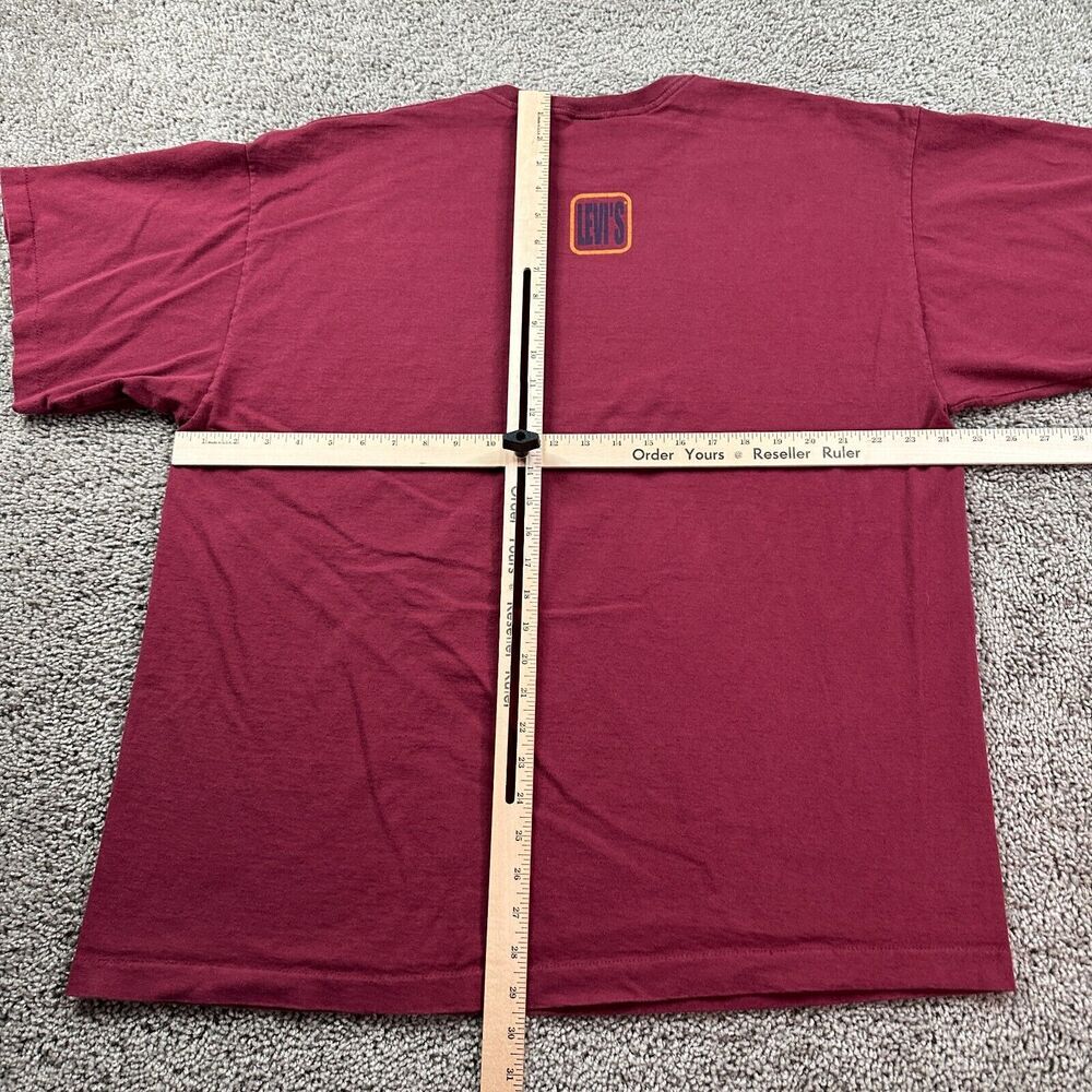 VINTAGE Levis Shirt Mens Extra Large Red Blue Originals Single Stitch USA Made - Picture 8 of 12